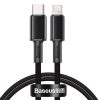 Baseus USB-C - Lightning kábel, nagy sűrűségű fonott, 20 W, 5 A, PD, 2m (fekete)