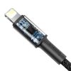 Baseus USB-C - Lightning kábel, nagy sűrűségű fonott, 20 W, 5 A, PD, 2m (fekete)