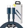 Baseus USB-C - Lightning kábel, nagy sűrűségű fonott, nagy sűrűségű fonott, 20 W, 5 A, PD, 2m (kék)