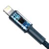 Baseus USB-C - Lightning kábel, nagy sűrűségű fonott, nagy sűrűségű fonott, 20 W, 5 A, PD, 2m (kék)