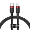 Baseus Cafule USB-C - Lightning PD kábel, 18 W, 1m (fekete-piros)