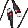Baseus Cafule USB-C - Lightning PD kábel, 18 W, 1m (fekete-piros)