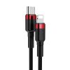 Baseus Cafule USB-C - Lightning PD kábel, 18 W, 1m (fekete-piros)