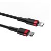 Baseus Cafule USB-C - Lightning PD kábel, 18 W, 1m (fekete-piros)