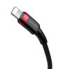 Baseus Cafule USB-C - Lightning PD kábel, 18 W, 1m (fekete-piros)