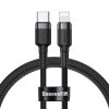Baseus Type-C/iPhone PD adat/töltőkábel 18W 1m Cafule (Szürke/Fekete)