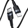Baseus Type-C/iPhone PD adat/töltőkábel 18W 1m Cafule (Szürke/Fekete)