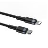 Baseus Type-C/iPhone PD adat/töltőkábel 18W 1m Cafule (Szürke/Fekete)