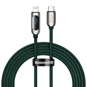Baseus USB-C-Lightning kijelzőkábel, PD, 20 W, 2m (zöld)