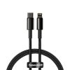 Baseus Tungsten Gold USB-C - Lightning kábel, 20 W, 5 A, PD, 1m (fekete)