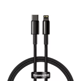   Baseus Tungsten Gold USB-C - Lightning kábel, 20 W, 5 A, PD, 1m (fekete)
