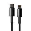 Baseus Tungsten Gold USB-C - Lightning kábel, 20 W, 5 A, PD, 1m (fekete)