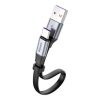 Baseus Type-C Simple HW Quick Charge töltő adat kábel 40W 5A 23cm (Szürke)