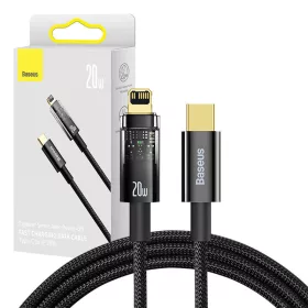 Baseus Explorer USB-C-Lightning kábel, 20W, 1m (fekete)