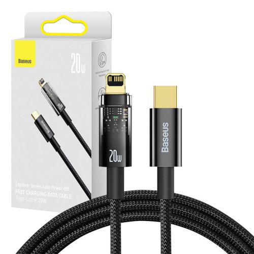 Baseus Explorer USB-C-Lightning kábel, 20W, 1m (fekete)