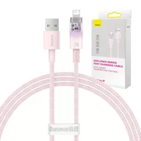   Baseus Explorer Series USB / Lightning gyorstöltő kábel 1m, 2,4A (rózsaszín)