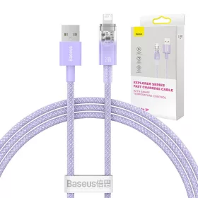   Baseus Lightning Explorer Series Gyorstöltő kábel USB-A, 1m, 2,4A (lila)