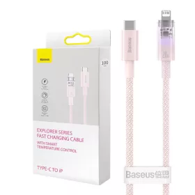   Baseus USB-C Lightning Explorer Series gyors töltőkábel 1m, 20W (rózsaszín)