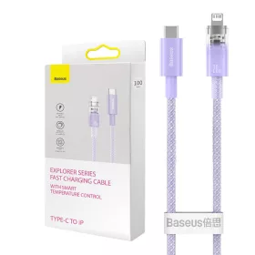   Baseus USB-C Lightning Explorer Series gyors töltőkábel,  2m, 20W (lila)