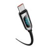 Baseus USB-C-USB-C kábel kijelzővel, 100 W, 1m (fekete)