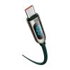 Baseus USB-C – USB-C kábel, tápellátás kijelzővel, 100 W, 1m (zöld)