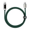 Baseus USB-C – USB-C kábel, tápellátás kijelzővel, 100 W, 1m (zöld)