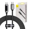 Baseus USB-C-USB-C kijelzőkábel, 100 W, 2m (fekete)