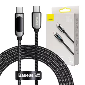 Baseus USB-C-USB-C kijelzőkábel, 100 W, 2m (fekete)