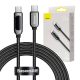 Baseus USB-C-USB-C kijelzőkábel, 100 W, 2m (fekete)