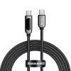 Baseus USB-C-USB-C kijelzőkábel, 100 W, 2m (fekete)