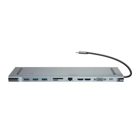   Baseus Enjoyment 11 az 1-ben adapter, HUB USB-C - 2x HDMI, 3x USB 3.0, VGA, RJ45, USB-C PD, SD / microSD, 3,5 mm-es csatlakozó