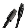 Baseus Tungsten Gold gyorstöltő adatkábel-USB-C-USB-C, 100W, 2m (Fekete)