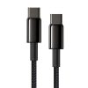 Baseus Tungsten Gold gyorstöltő adatkábel-USB-C-USB-C, 100W, 2m (Fekete)