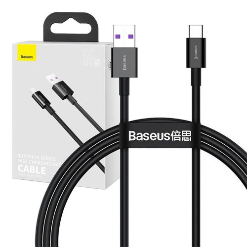 Baseus Superior Series USB-USB-C kábel, 66 W, 1m (fekete)