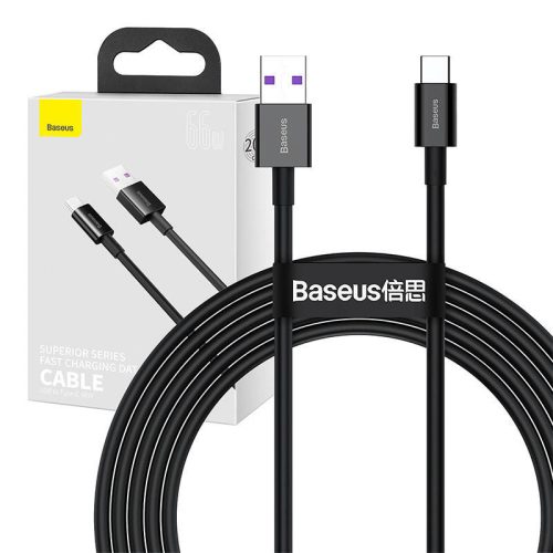 Baseus Superior series kábel USB-USB-C, 66 W, 2m (Fekete)