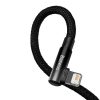 Baseus MVP 2 könyökkábel, tápkábel USB - Lightning csatlakozó, 2m, 20W (fekete)