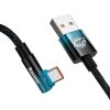 Baseus USB-USB-C könyök kábel 100W, 2m (fekete-kék)