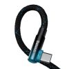 Baseus USB-USB-C könyök kábel 100W, 2m (fekete-kék)