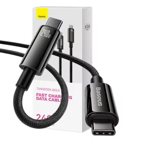 Baseus Tungsten Gold USB-C - USB-C kábel, 240W 1m (Fekete)