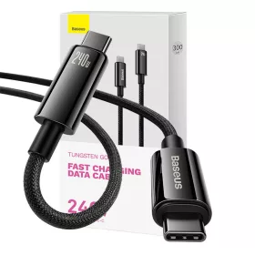 Baseus Tungsten Gold USB-C - USB-C kábel, 240W, 3m (Fekete)