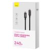 Baseus Tungsten Gold USB-C - USB-C kábel, 240W, 3m (Fekete)