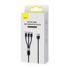 Baseus StarSpeed 3in1 univerzális gyors töltő- és adatkábel (USB–Micro USB + Lightning + USB-C), 3,5A, 1,2 m (Fekete)