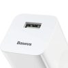 Baseus Utazó Gyorstöltő, USB, QC 3.0, 24W (Fehér)
