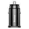 Baseus Square 2xUSB autós töltő QC3.0 SCP AFC 30W  (Fekete)
