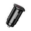 Baseus Square 2xUSB autós töltő QC3.0 SCP AFC 30W  (Fekete)