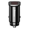 Baseus Square 2xUSB autós töltő QC3.0 SCP AFC 30W  (Fekete)
