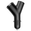 Baseus autós töltő Y-type dual USB + szivargyújtó hosszabbított, 3,4A (fekete)
