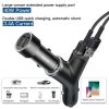 Baseus autós töltő Y-type dual USB + szivargyújtó hosszabbított, 3,4A (fekete)