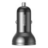 Baseus autós töltő 2USB 4.8A 24W LCD kijelzővel (Szürke)