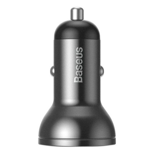 Baseus autós töltő 2USB 4.8A 24W LCD kijelzővel (Szürke)